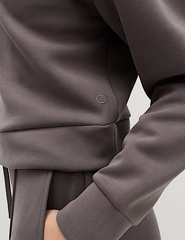 Sudadera con media cremallera y cuello chimenea con lavado arena - US