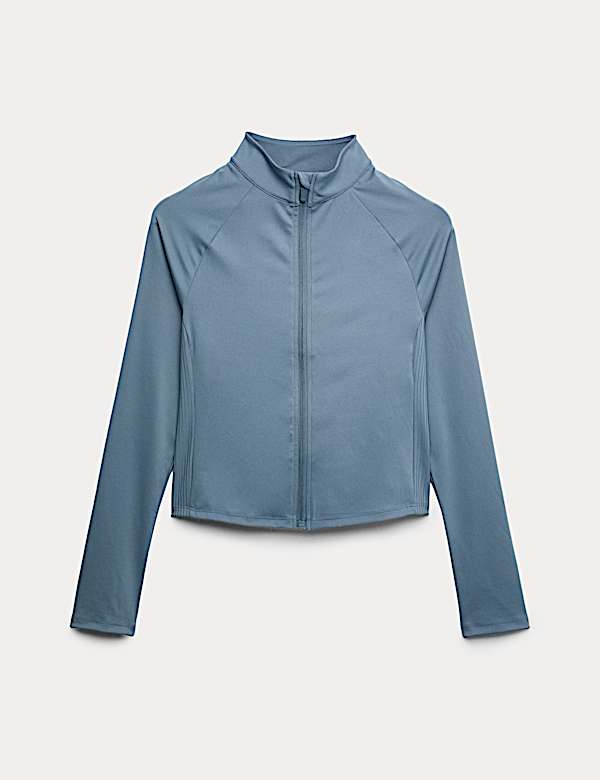 Nauwsluitende Go Balance-top met rits en geribd paneel - BE