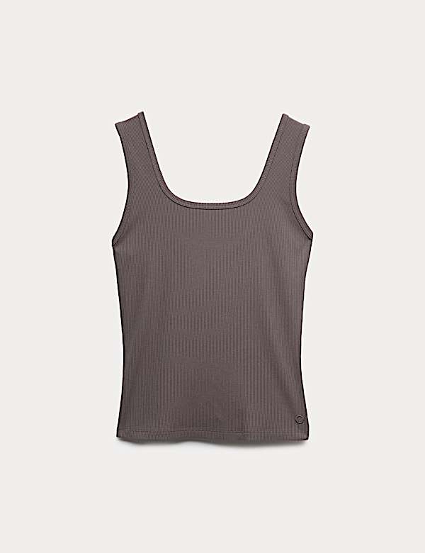 Modal Rich Rib Square Neck Fitted Vest - CA
