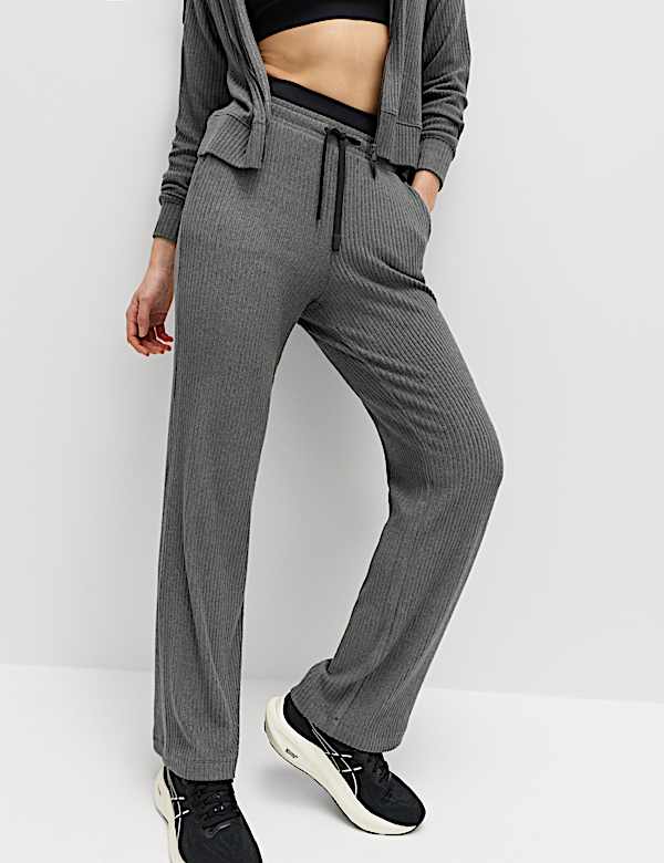 Brushed Ribbed Straight Leg Joggers - IL