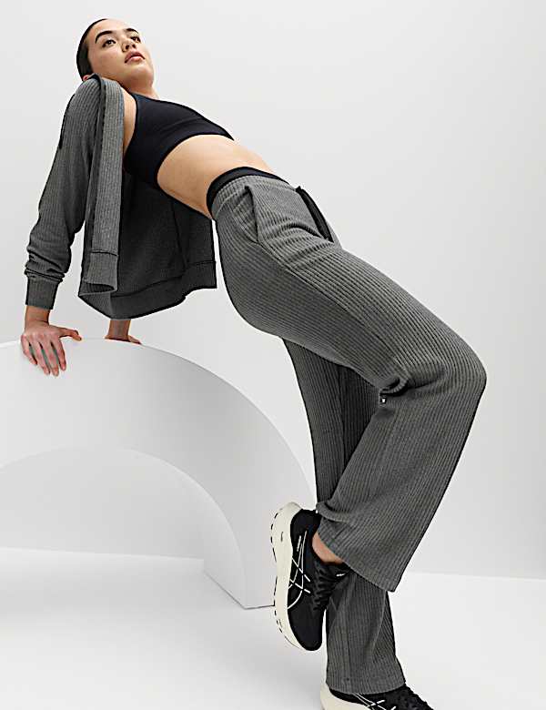 Brushed Ribbed Straight Leg Joggers - IL