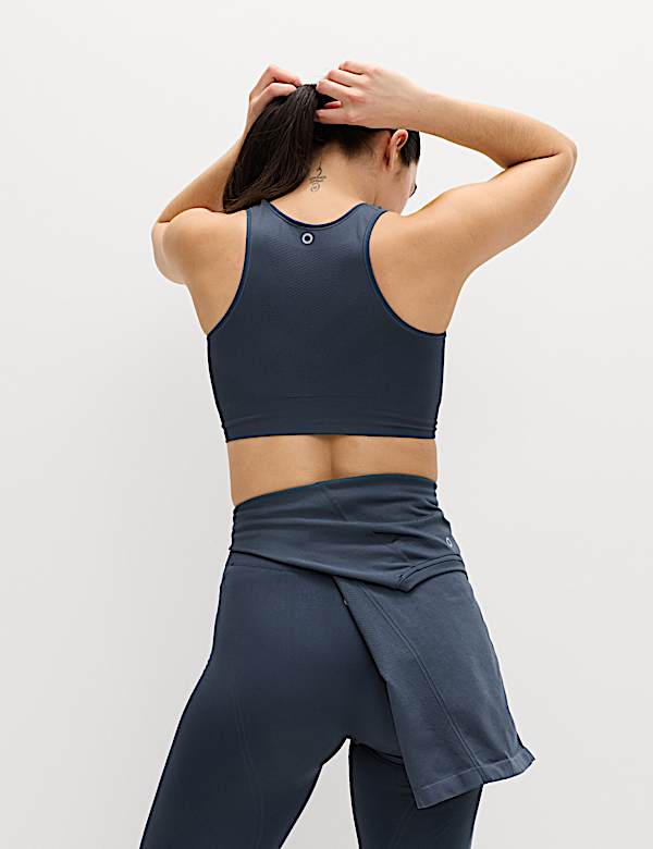 Scoop Neck Seamless Fitted Crop Top - FR