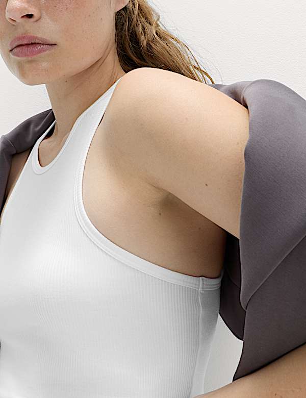 Modal Rich Textured Round Neck Fitted Vest - CH