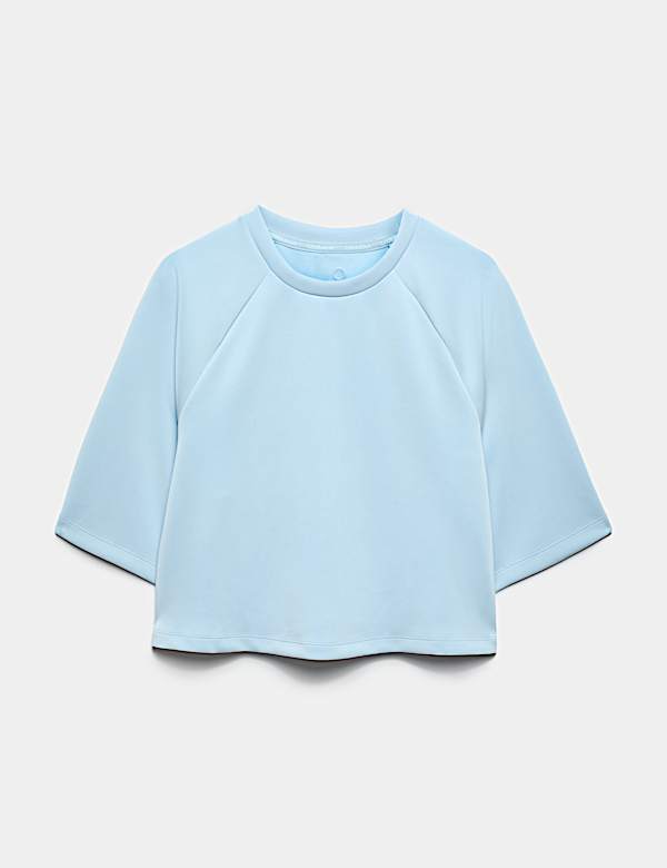 Modal Blend Sand Wash Oversized Crop Sweatshirt - BG