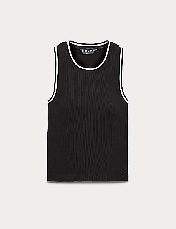 Modal Rich Rib Fitted Bra Vest Top - DK