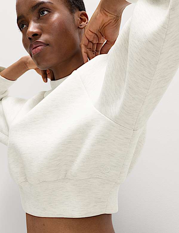 Scuba Crew Neck Relaxed Crop Sweatshirt - FR