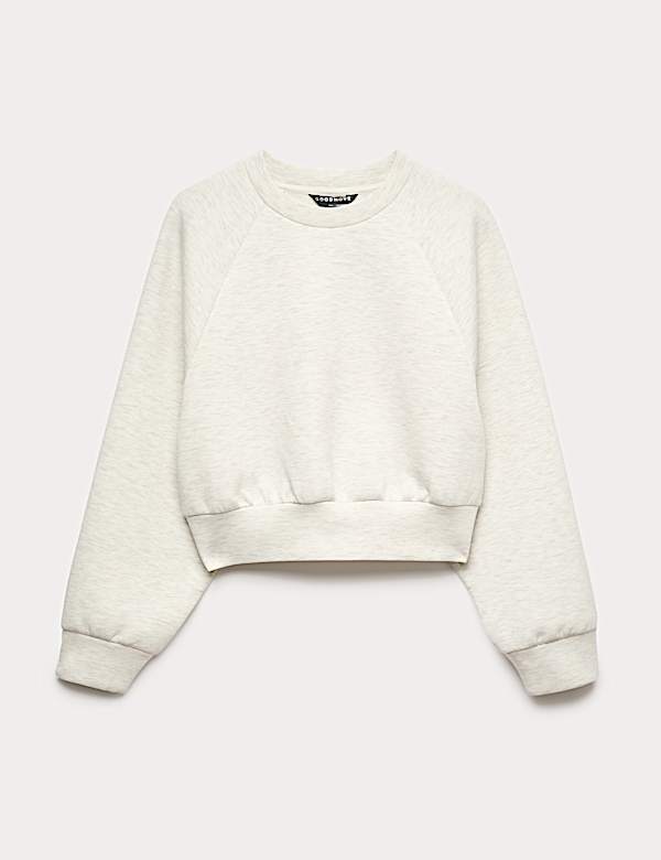 Scuba Crew Neck Relaxed Crop Sweatshirt - FR