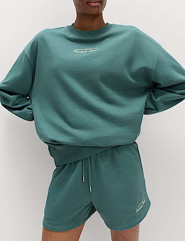 Cotton Rich Embroidered Oversized Sweatshirt - VN