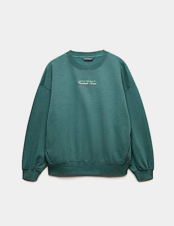 Cotton Rich Embroidered Oversized Sweatshirt - VN