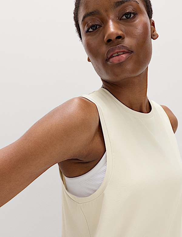 Essential Round Neck Boxy Vest Top - GR