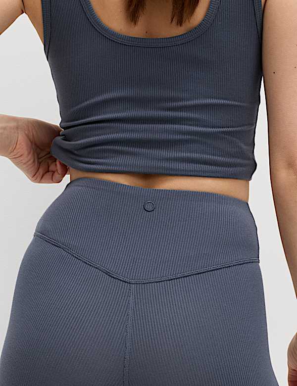 Modal Rich Ribbed High Waisted Shorts - GR