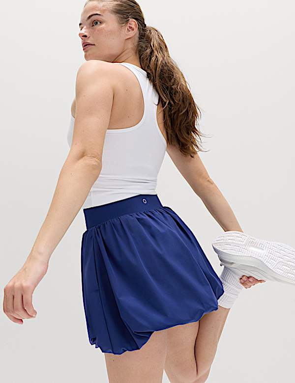 Skort met hoge taille en gebolde boord - BE