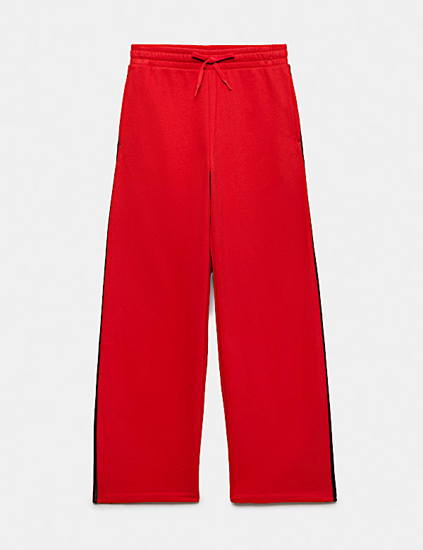 Cotton Rich Side Stripe Wide Leg Joggers - CA