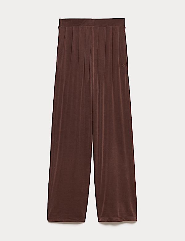 Modal Rich Pleated Wide Leg Joggers - AT
