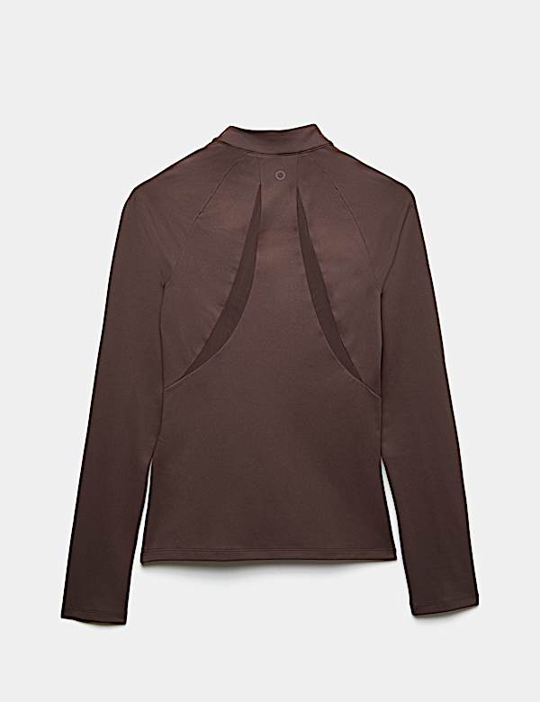 Mesh Panel Half Zip Running Top - LU