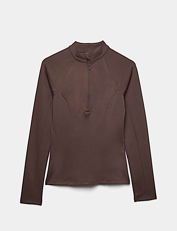 Mesh Panel Half Zip Running Top - LU