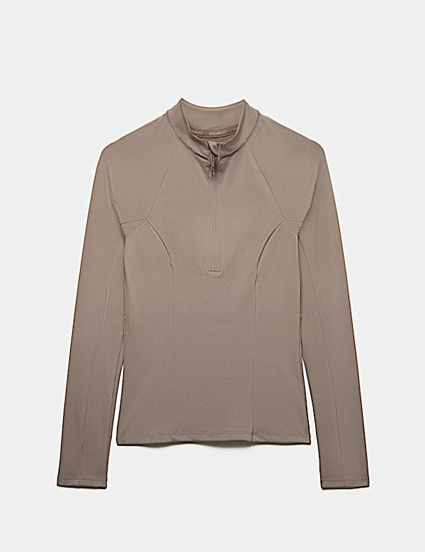 Mesh Panel Half Zip Running Top - CZ