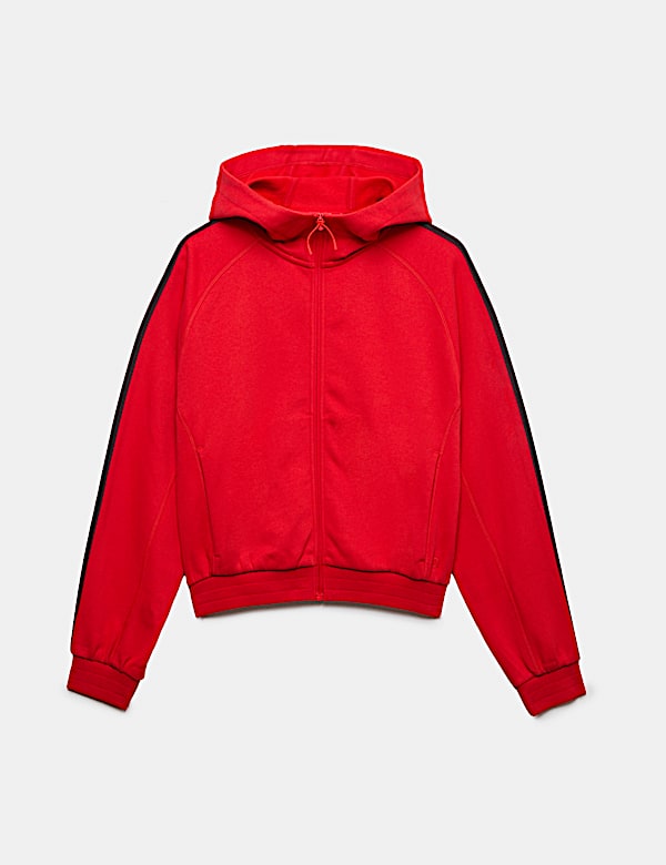 Cotton Rich Side Stripe Zip Up Hoodie - AU
