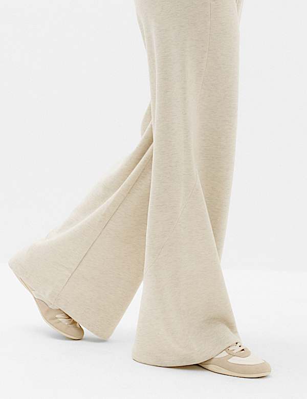 Cotton Rich High Waisted Wide Leg Joggers - SI
