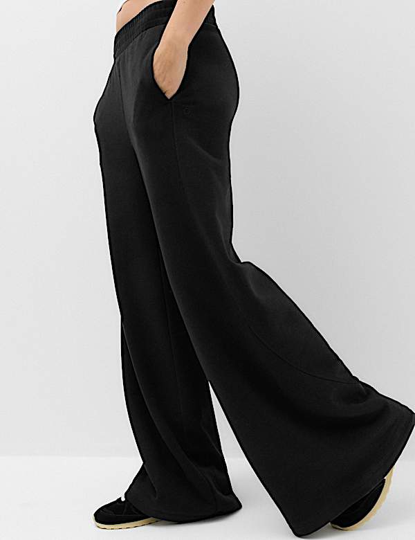 Pantalon de jogging taille haute coupe large en coton - CA