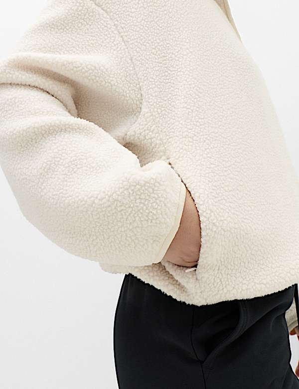 Borg Half Zip Hooded Fleece Jacket