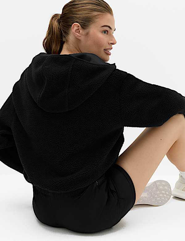 Borg Half Zip Hooded Fleece Jacket - CA
