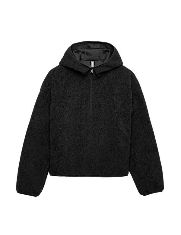 Borg Half Zip Hooded Fleece Jacket
