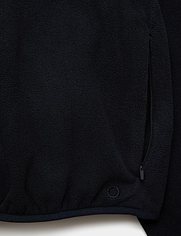 Zip Up Funnel Neck Relaxed Fleece Jacket