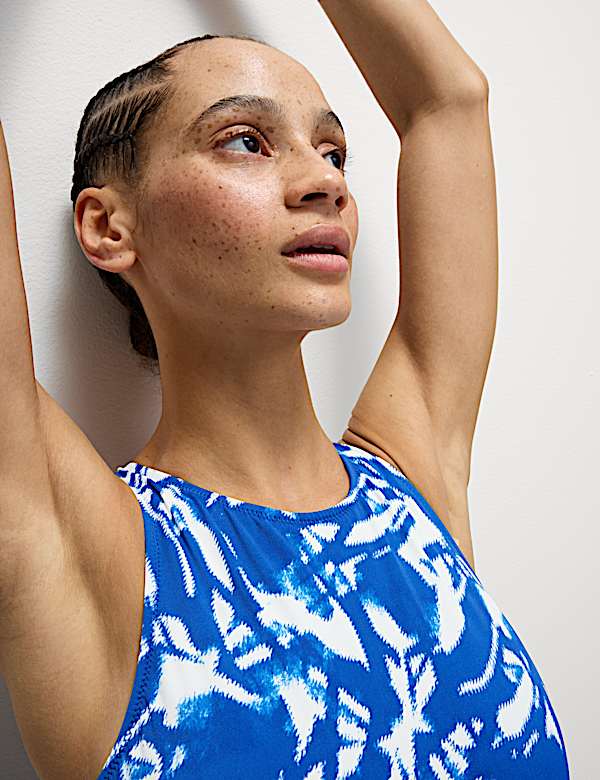 Tummy Control Printed Cut Out Swimsuit - LV