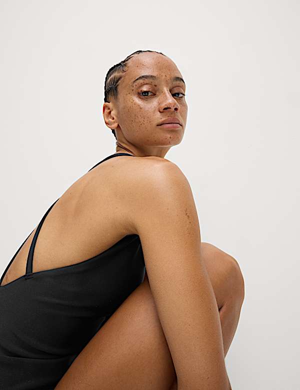 Tummy Control Padded Strappy Swimsuit - IL