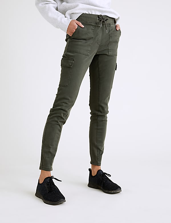 Cotton Rich Skinny Ankle Grazer Trousers