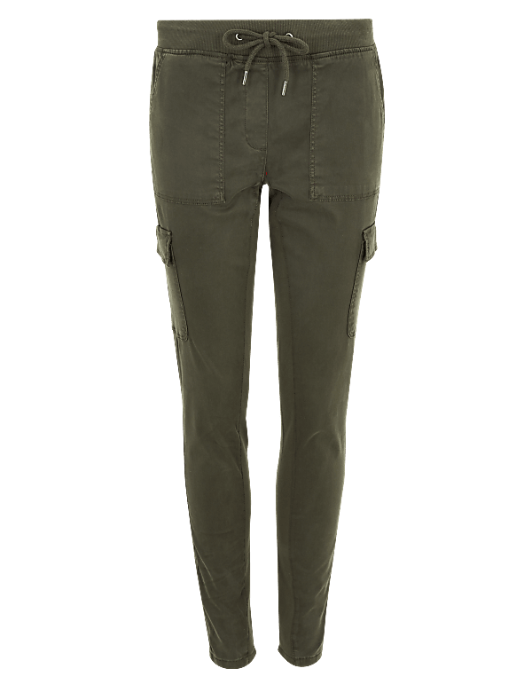 Cotton Rich Skinny Ankle Grazer Trousers