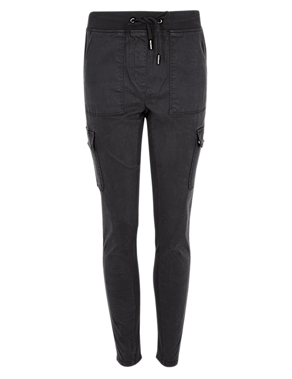 Cotton Rich Skinny Ankle Grazer Trousers
