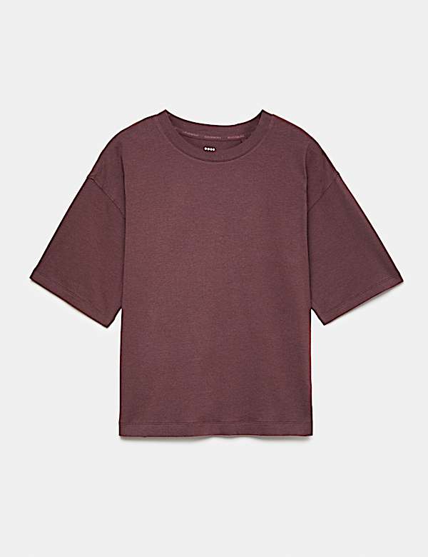 T-shirt boxy l&eacute;ger en modal m&eacute;lang&eacute; - BE
