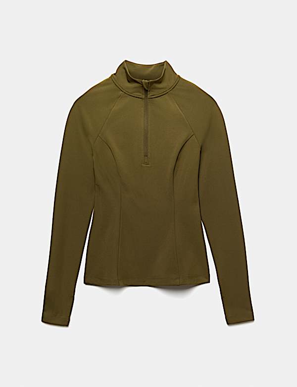 Essential  Half Zip Fitted Running Top - GR