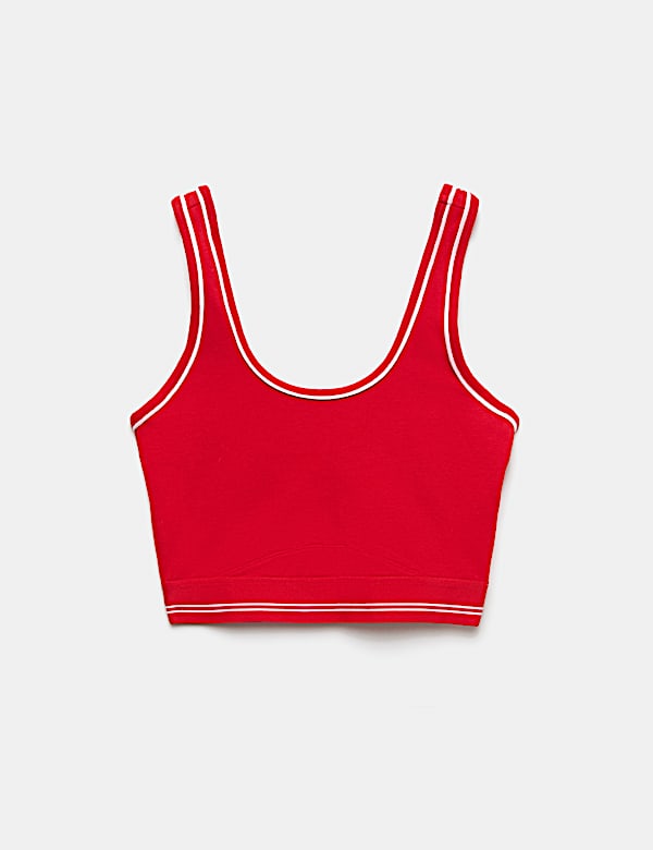 Cotton Rich Piped Scoop Neck Crop Top - NZ