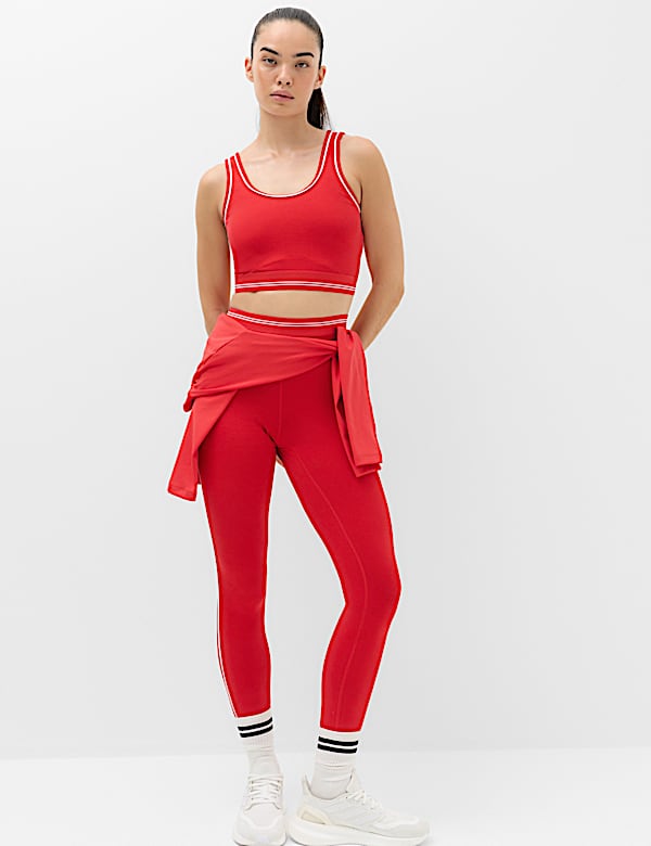 Cotton Rich High Waisted Piped 7/8 Leggings - AU