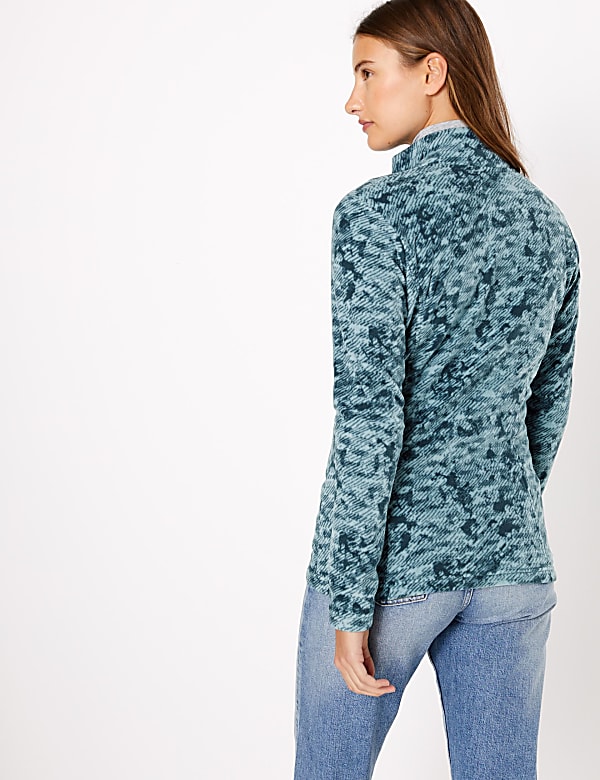 Panelled Printed Fleece Jacket