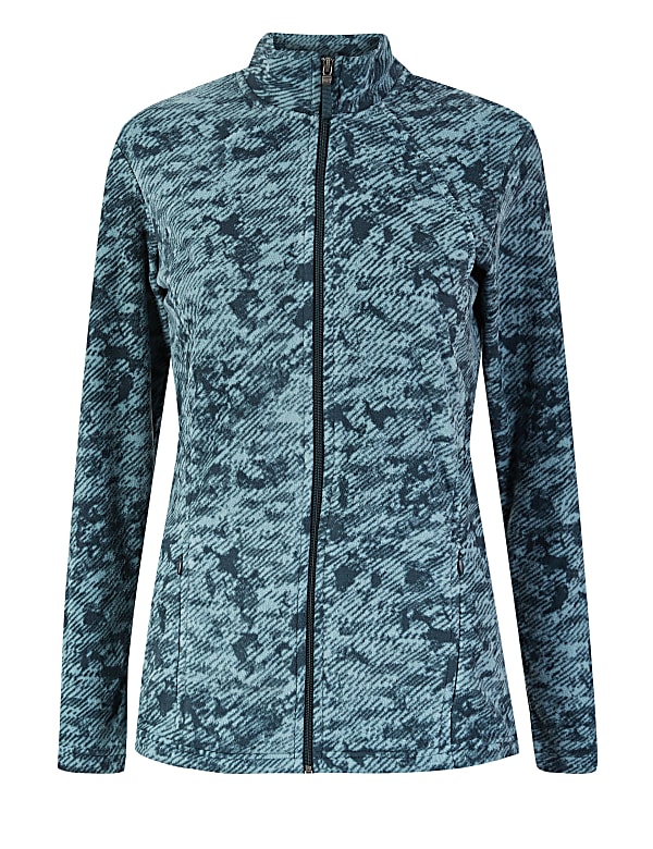 Panelled Printed Fleece Jacket