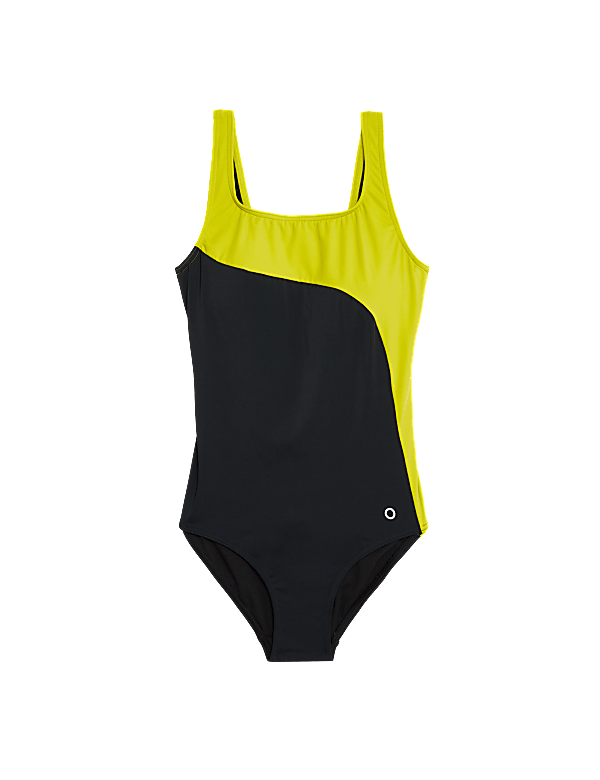 Padded Panelled Scoop Neck Swimsuit