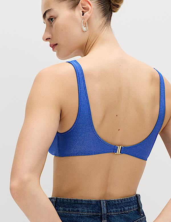 Glitter V-Neck Bikini Top - GR