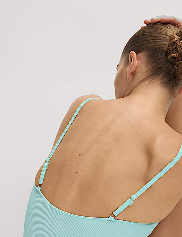 360 Tummy Control Ribbed V-Front Swimsuit - PL