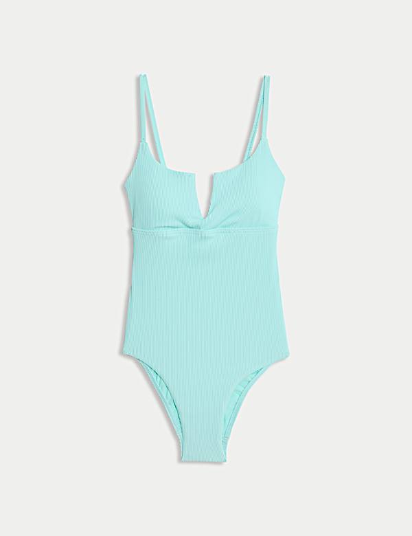 360 Tummy Control Ribbed V-Front Swimsuit - PL