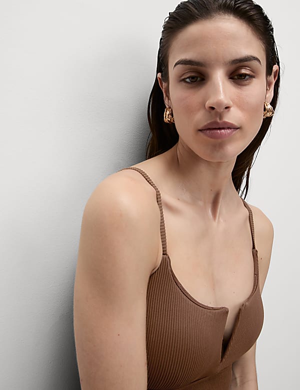 360 Tummy Control Ribbed V-Front Swimsuit