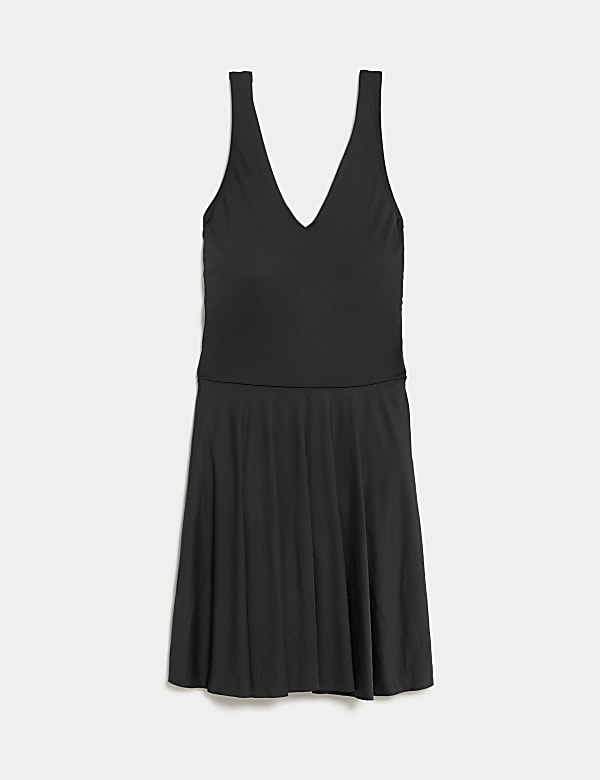 Padded V-Neck Swim Dress - NL