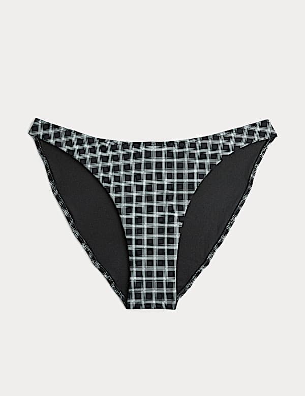 Bas de bikini coupe &eacute;chancr&eacute;e &agrave; carreaux - CH