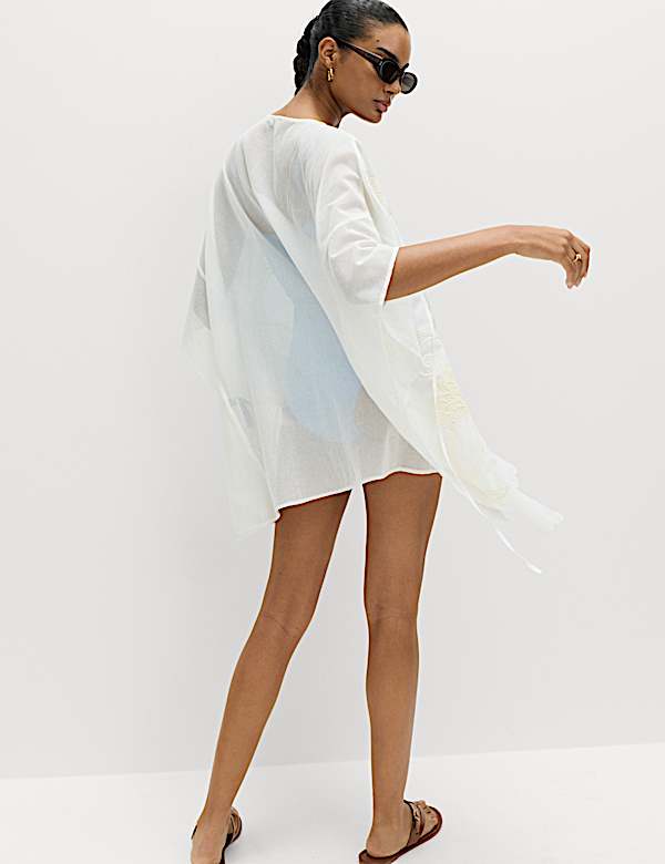 Cotton Rich Embroidered Kaftan - HU