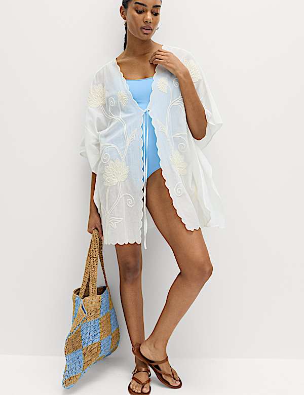 Cotton Rich Embroidered Kaftan - HU