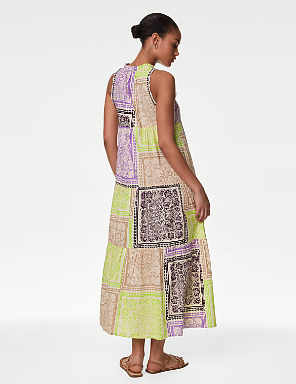 Pure Cotton Printed Midaxi Beach Dress