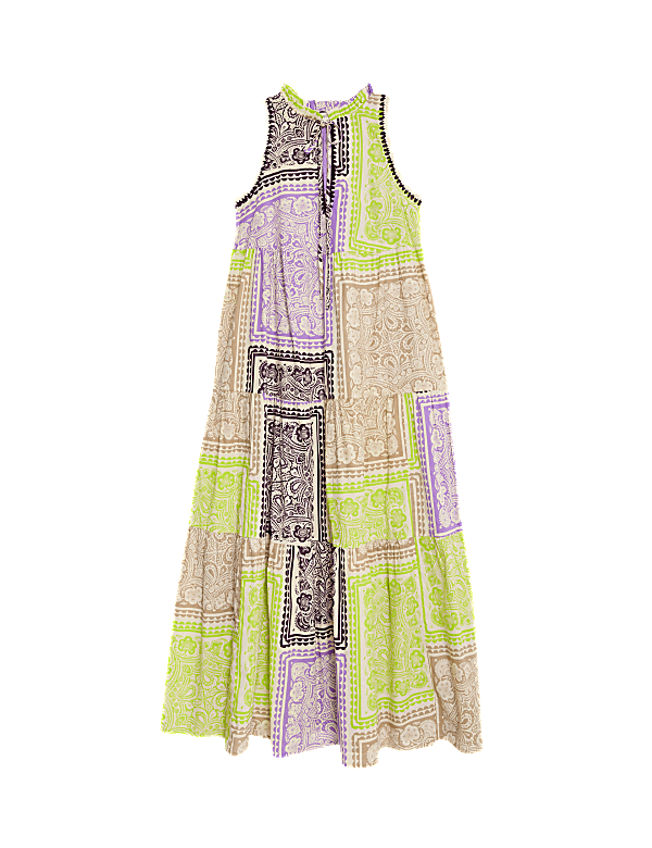 Pure Cotton Printed Midaxi Beach Dress